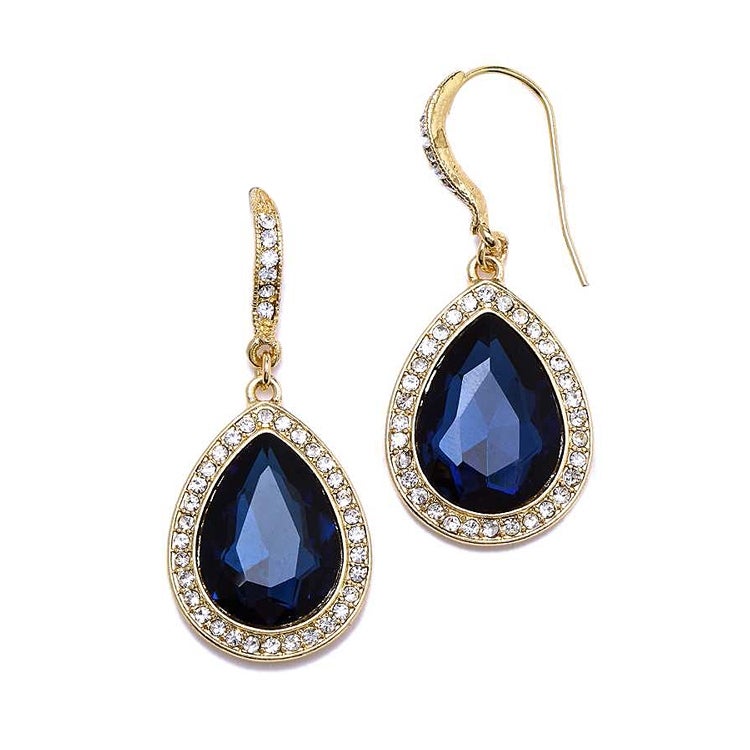 Buy Blue Navy Drop Earrings, Blue Navy Bridal Drop Earrings, Bridal  Sapphire Crystal Earrings, Blue Navy Drop Lever Back Earrings, Blue Earrings  Online in India - Etsy